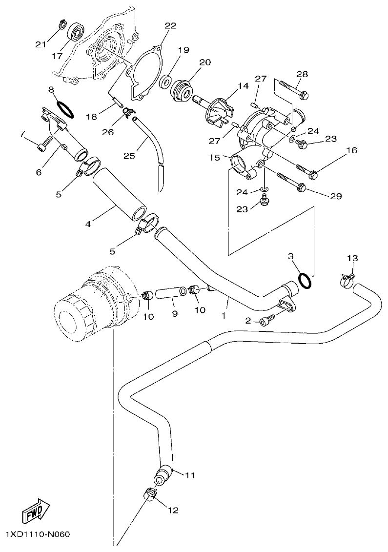 Yamaha VIKING1XP9_2014 WATER PUMP parts diagram